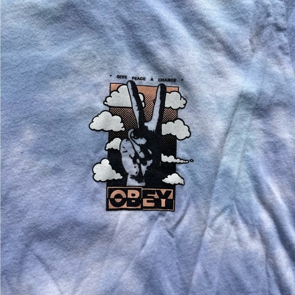 Women's Obey T-Shirt Multicolor Spell-Out S Streetwear Y2K Andre Giant Peace - Picture 4 of 12